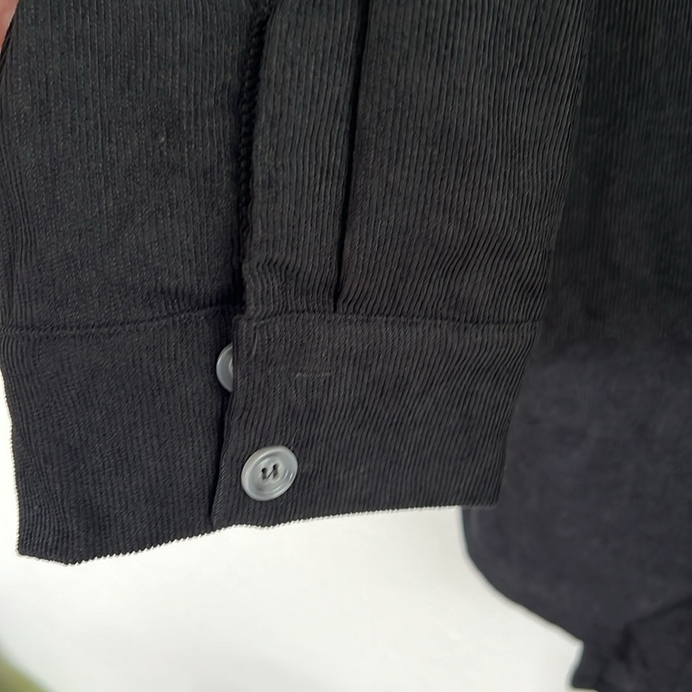 Lightweight Black Button Down Tunic Length Top, S… - image 5